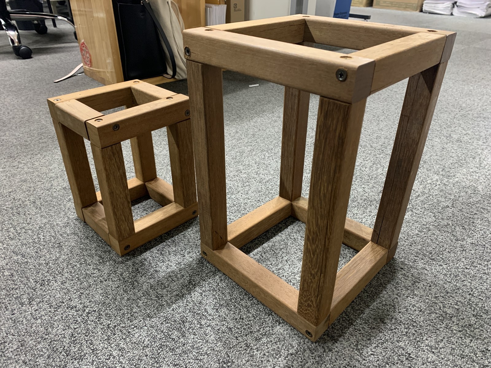 短いウリン材を活用したプランタースタンド